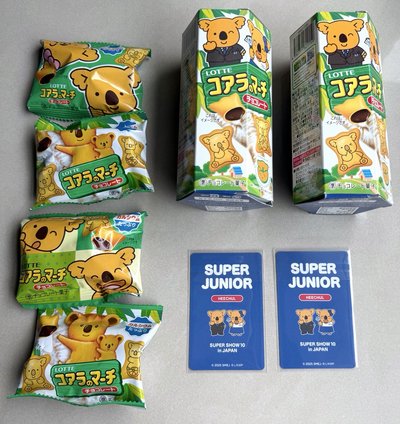 SJ 希澈 日本小熊餅乾卡 2張一套賣！含4包餅乾