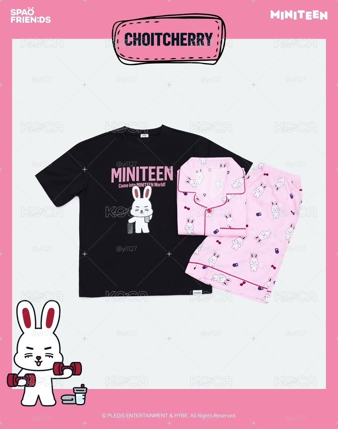 miniteen x spao 喆/哲短T+睡衣