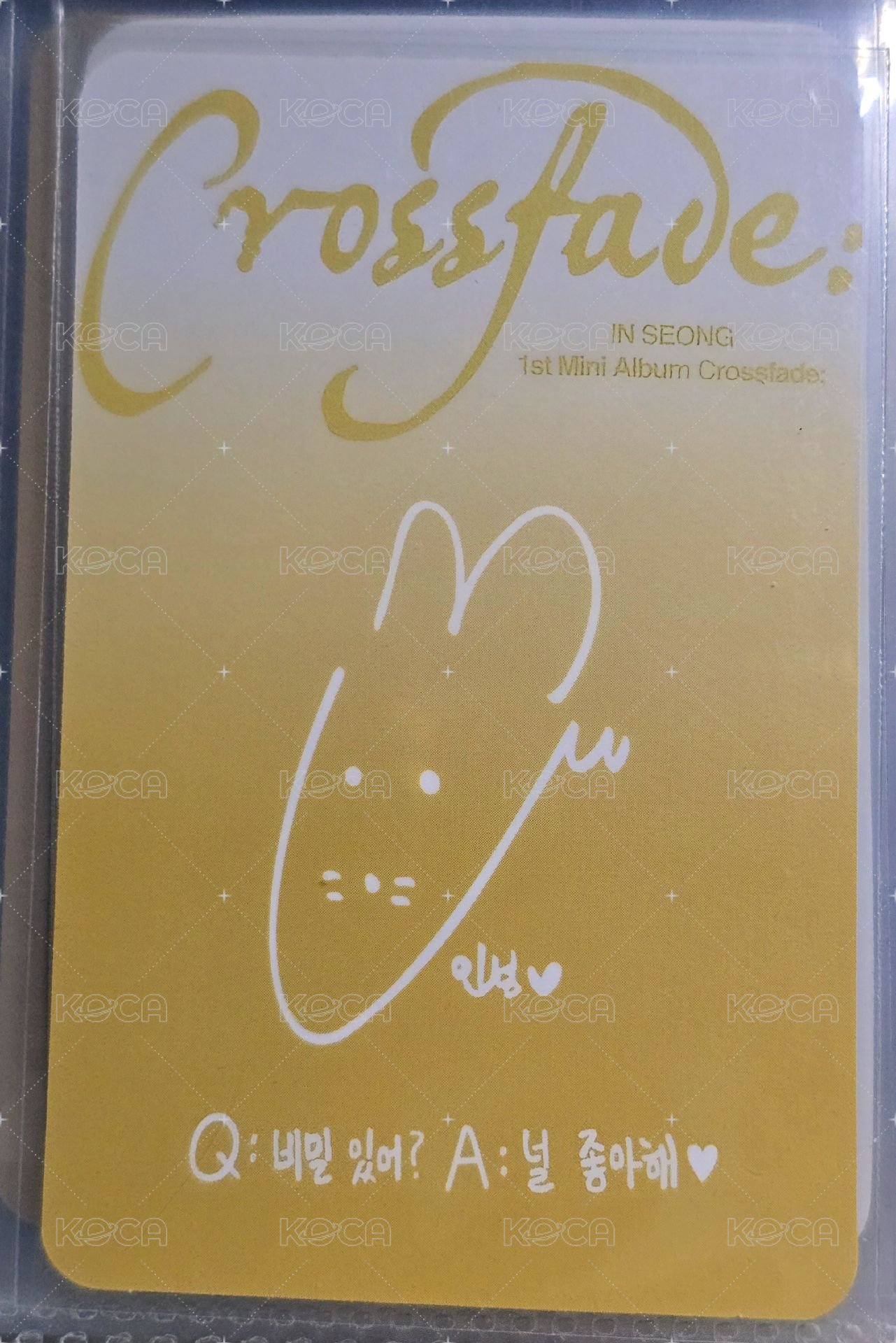 IN SEONG 1st Mini Album [Crossfade:] covered me ver. 專輯卡  背面