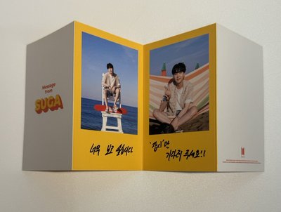 SUGA proof專卡 奶油訊息卡