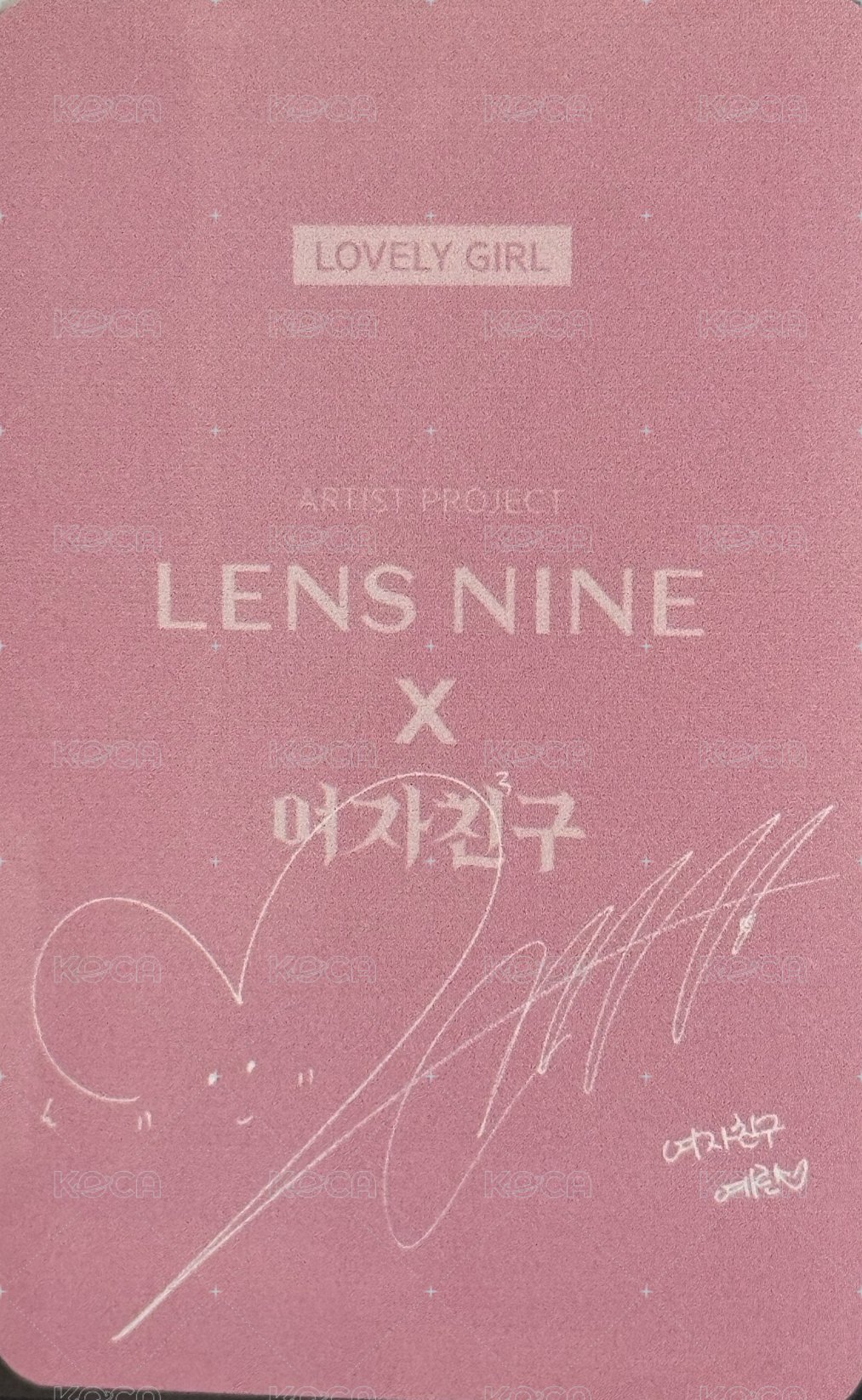 LENS NINE 隱眼 代言卡  背面