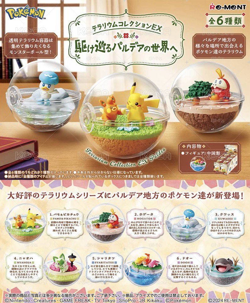 Re-MeNT 寶可夢 Pokémon 寶貝球盆景品EX-奔向帕底亞世界篇 盒玩 模型 公仔 皮卡丘 布撥 呆火鱷 土王