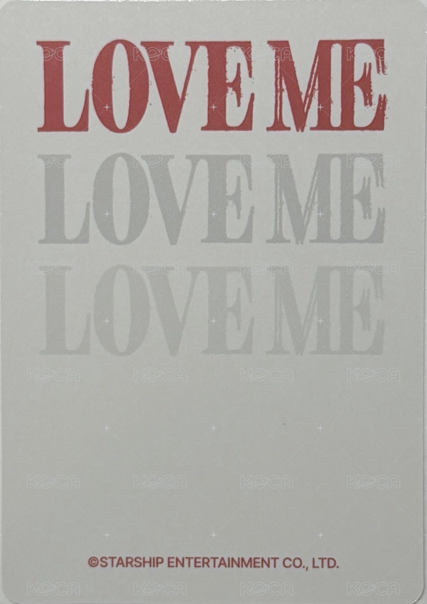 LOVE ME 星船 單封預售 特典卡  背面