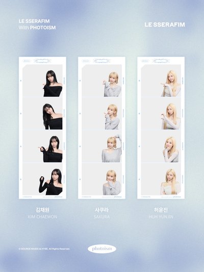 LE SSERAFIM PUREFLOW photoism 人生四格卡 貼紙 代印 1組兩張