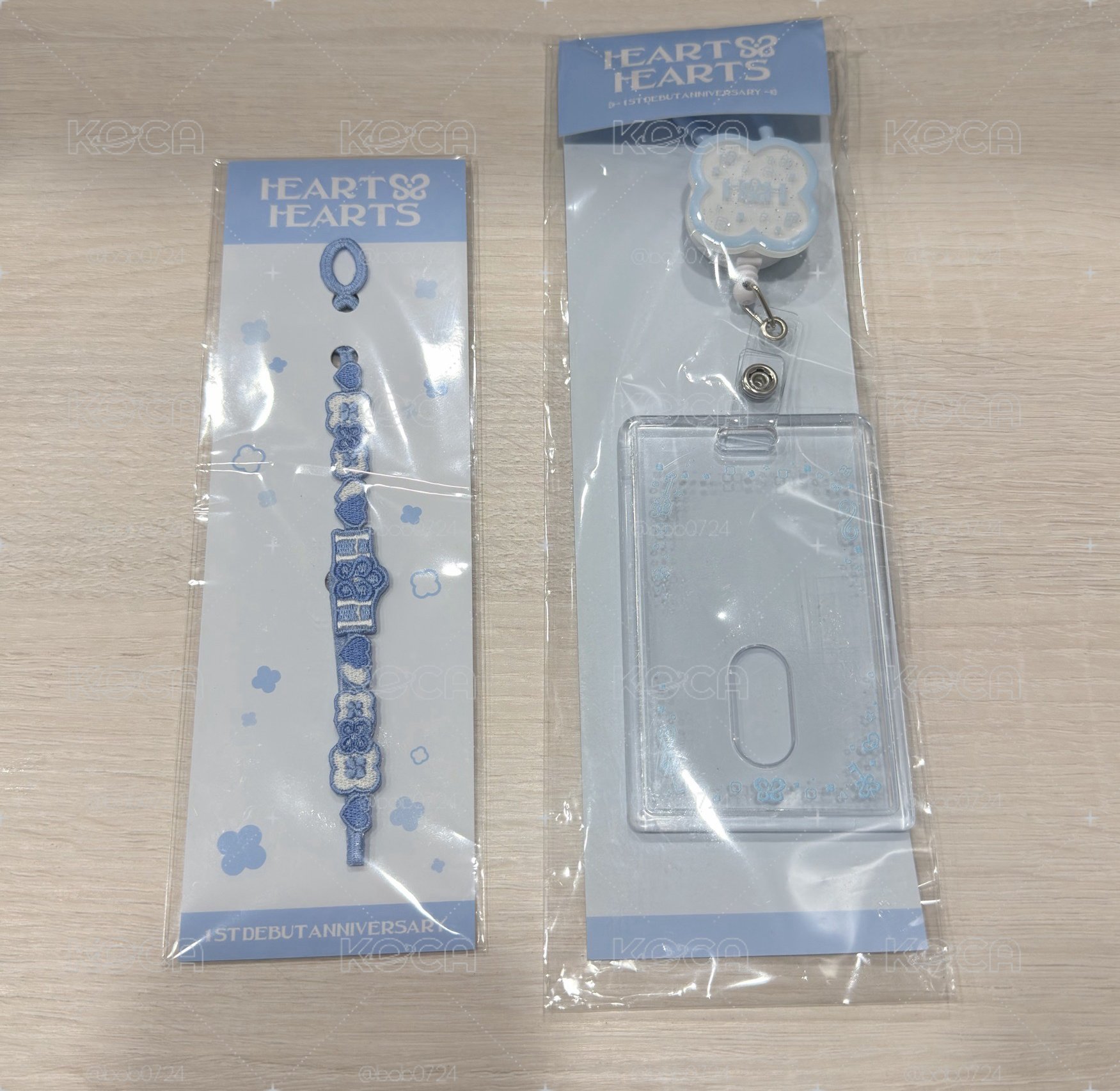 Hearts2hearts jiwoo 一週年卡套 手鍊set