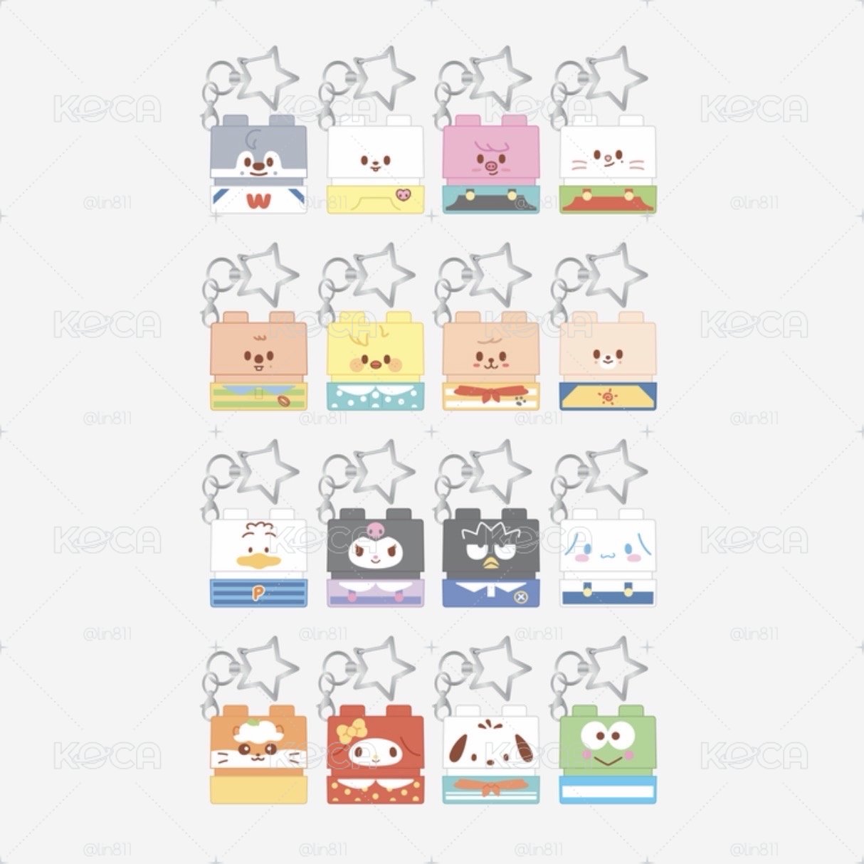 Skzoo x sanrio 印章吊飾