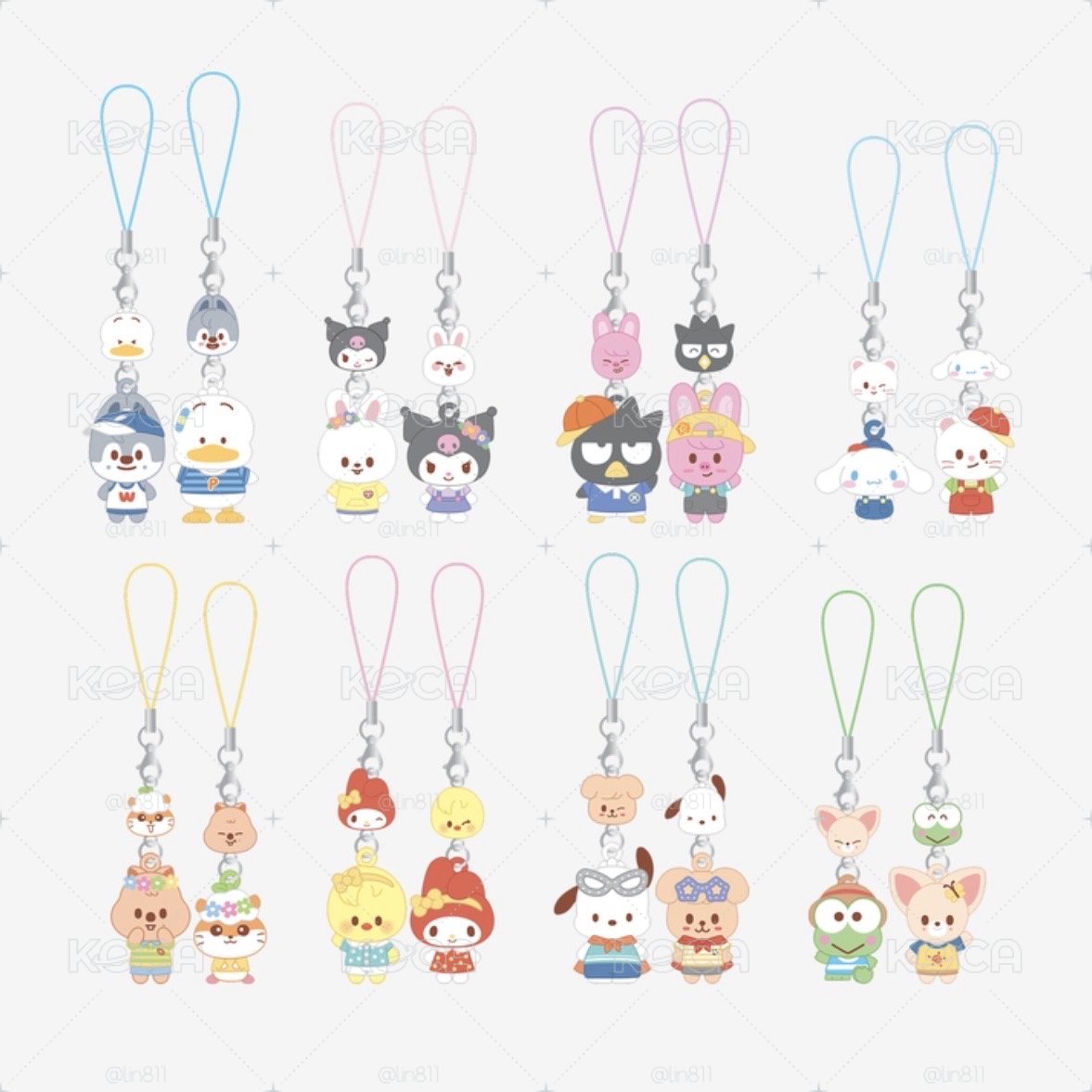 Skzoo x sanrio 小公仔吊飾set