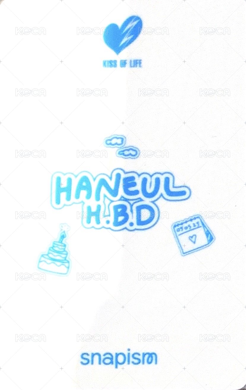 SNAPISM X HANEUL snapism A 特典卡  背面