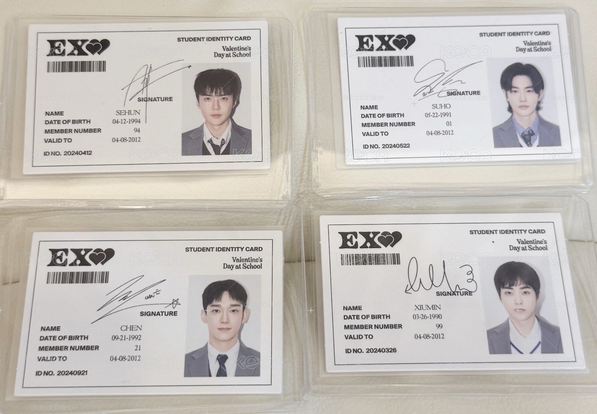 EXO🤍世勳、SUHO 年曆🤍學生證🪪