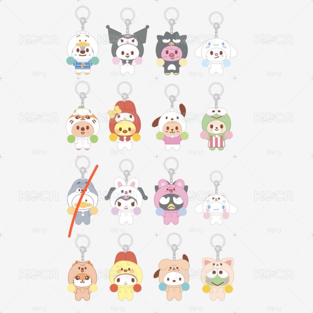 SANRIO x SKZOO 植絨吊飾、貼紙組