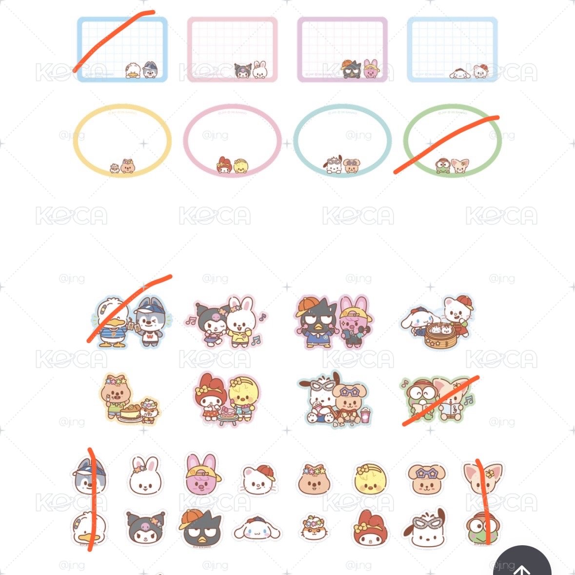 SANRIO x SKZOO 植絨吊飾、貼紙組
