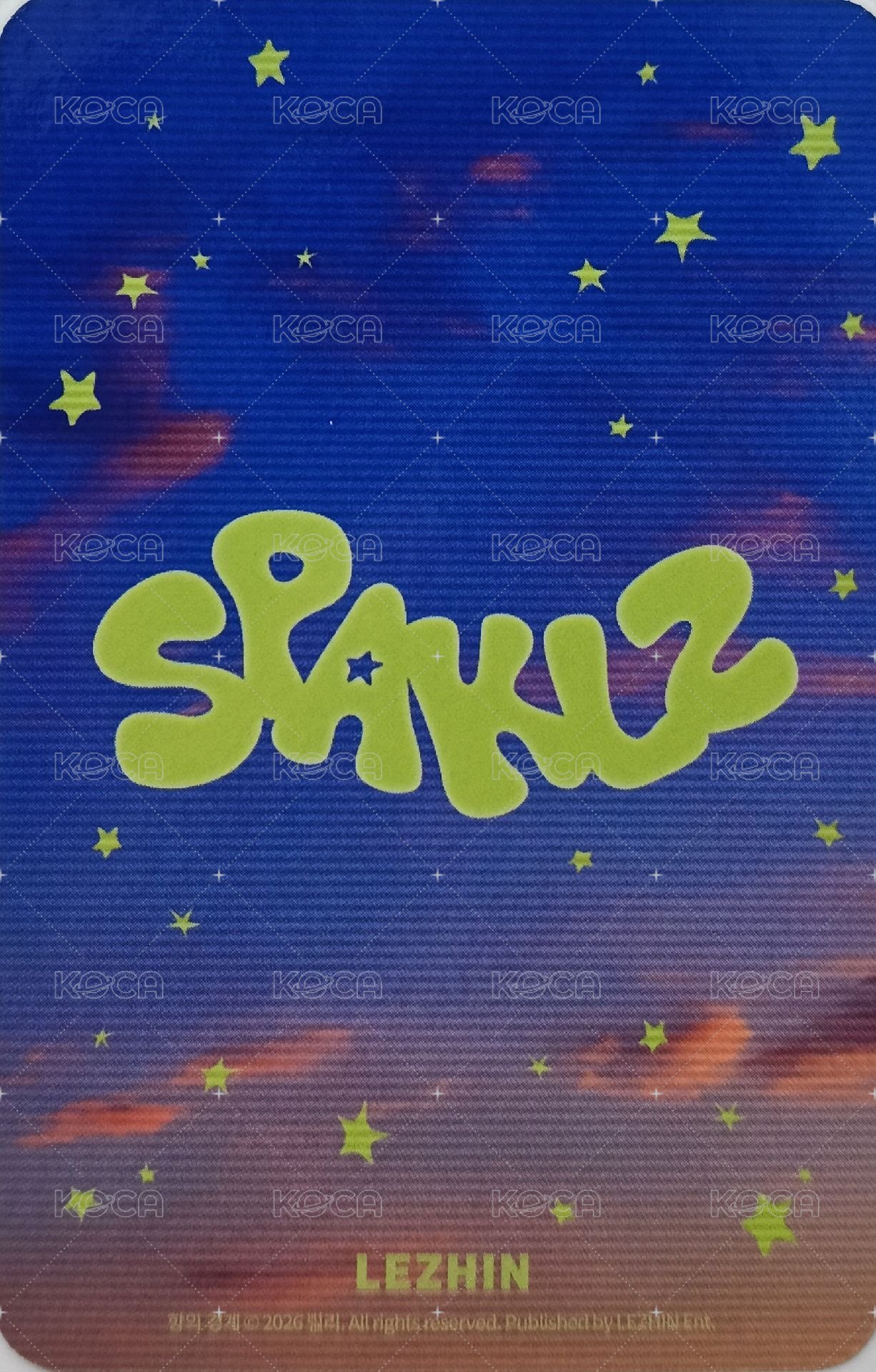 2026 SPAKLZ 韓國限定 滿額卡 小卡 背面