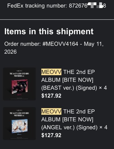 MEOVV美版親簽 BEAST ver.+ANGEL ver.