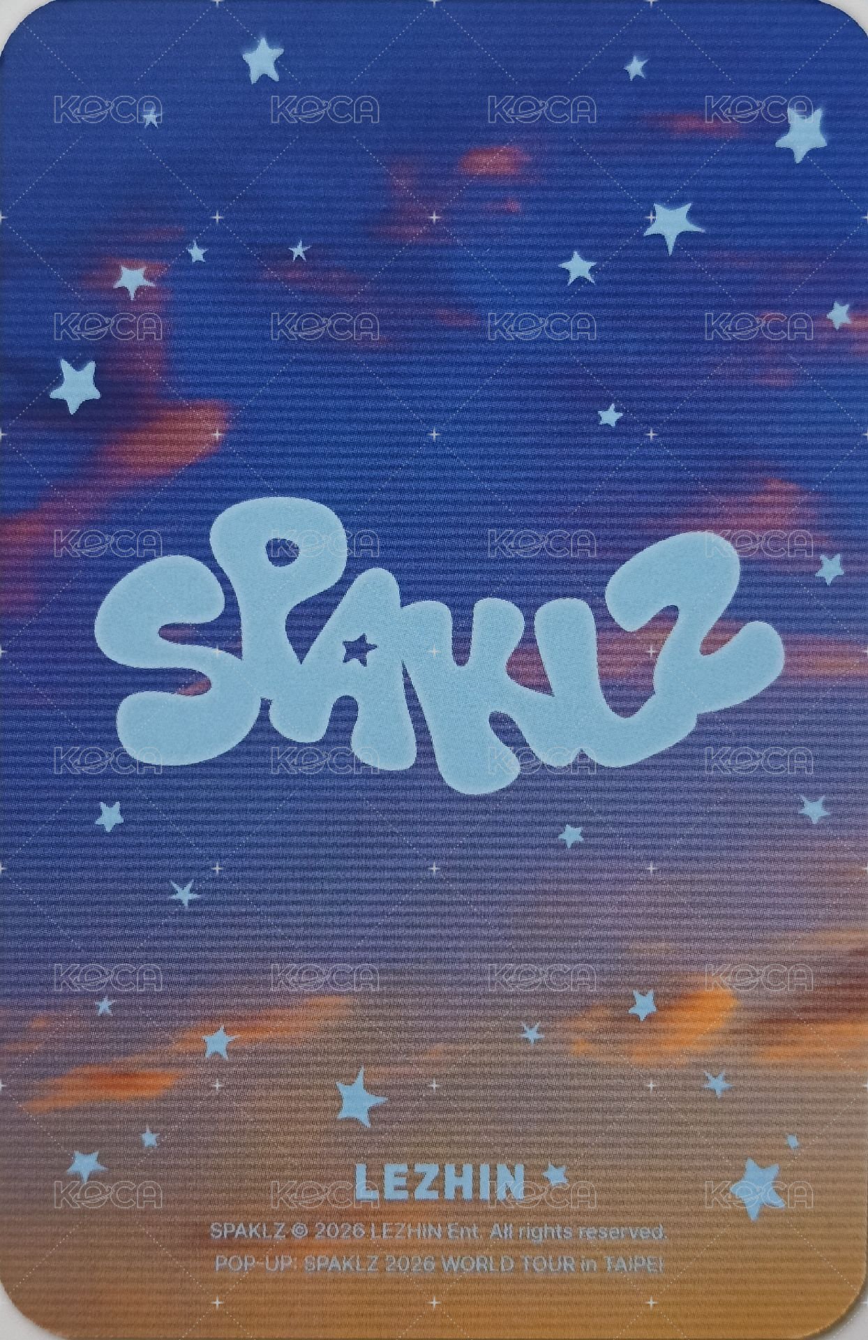 2026 SPAKLZ 台北限定 滿額卡  背面