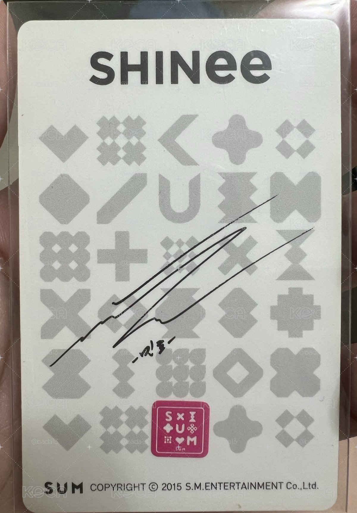 SHINee 珉豪 2015年 SUN 官方周邊店 滿額禮小卡