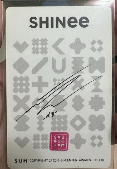 SHINee 珉豪 2015年 SUN 官方周邊店 滿額禮小卡