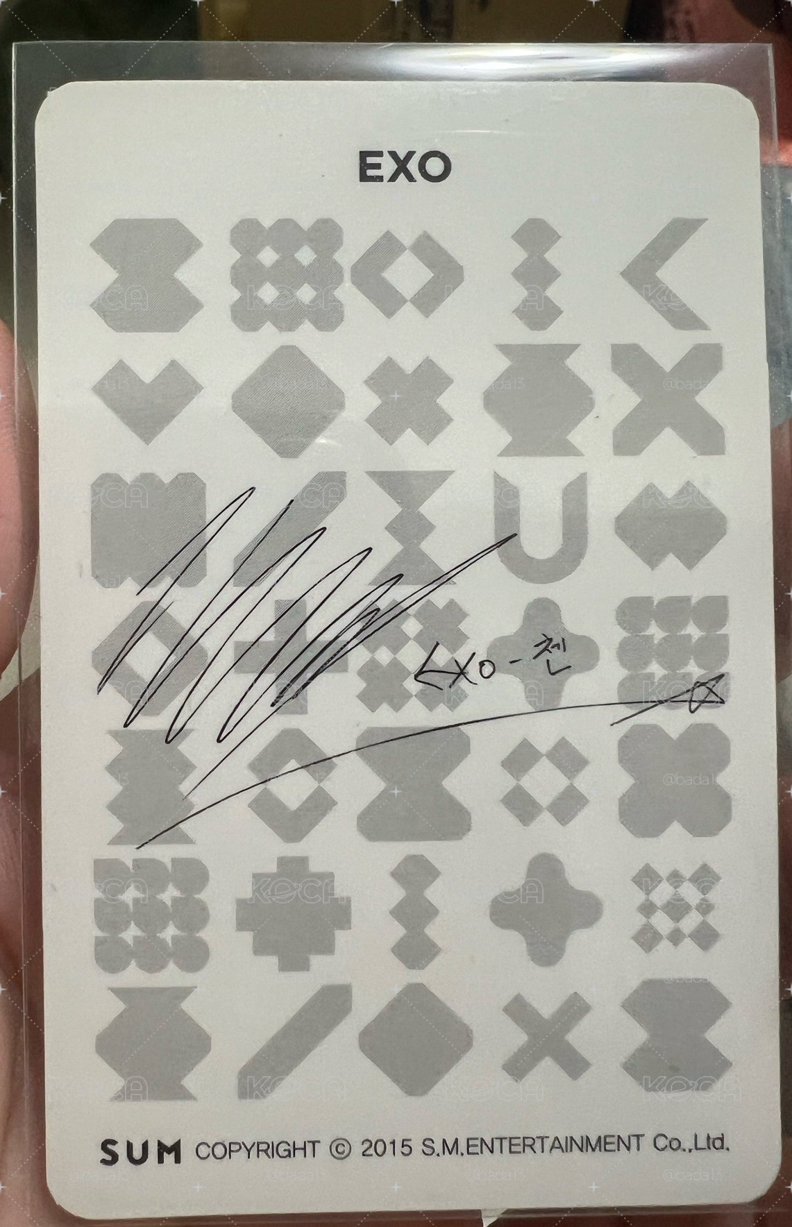EXO CHEN 2015年 SUN 官方周邊店 滿額禮小卡