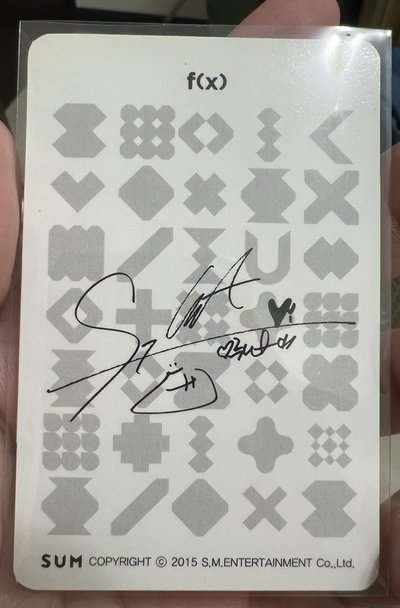 f(x) LUNA 2015年 SUN 官方周邊店 滿額禮小卡