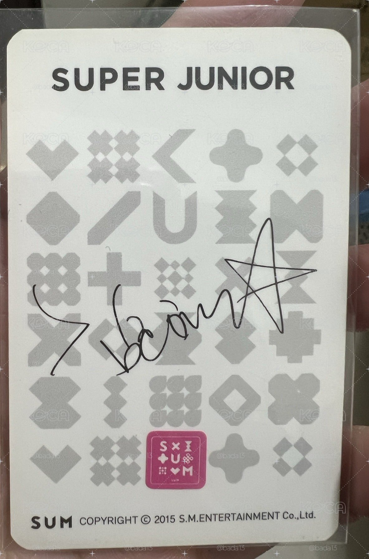 Super Junior 希澈 2015年 SUN 官方周邊店 滿額禮小卡
