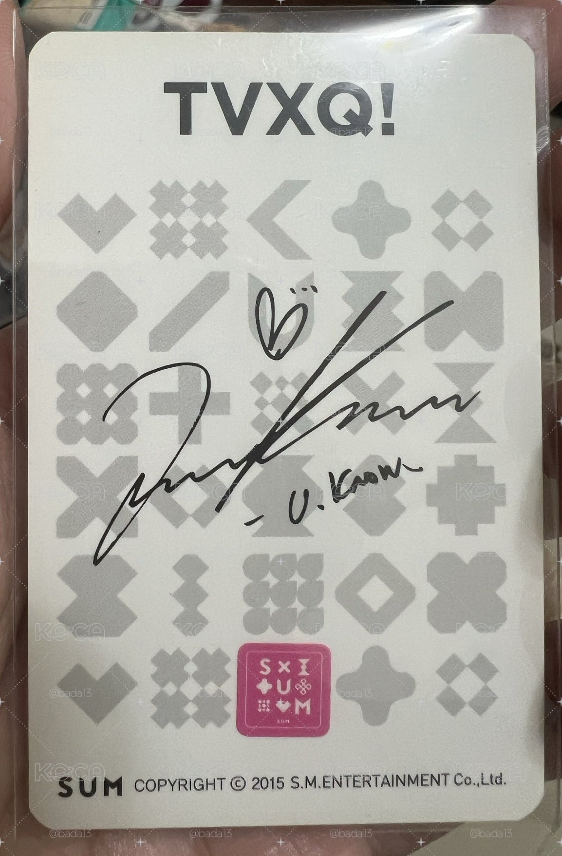 東方神起 瑜鹵允浩  2015年 SUN 官方周邊店 滿額禮小卡