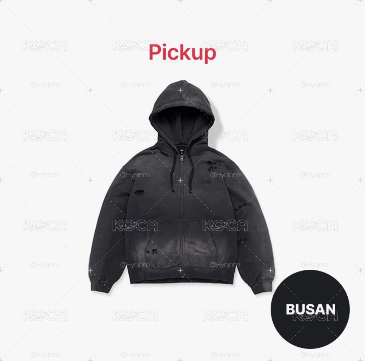 BTS ZIP-UP HOODIE (CHARCOAL) S.M.L