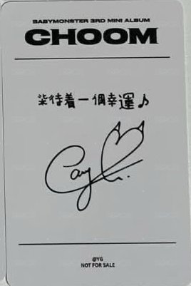 춤 (CHOOM) 台北線上限定 滿額卡 中背 背面
