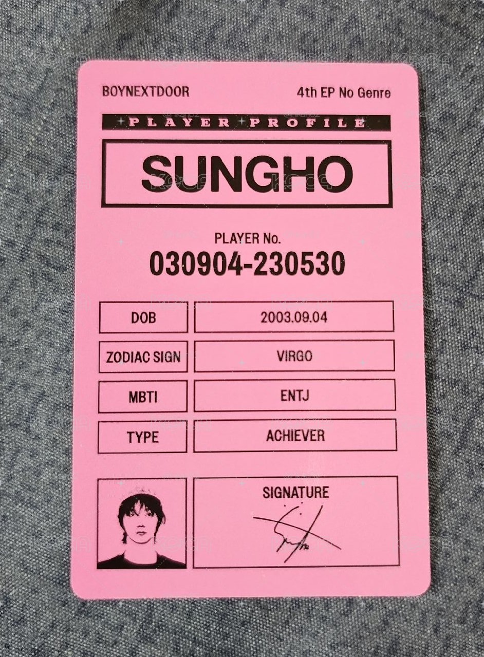 BOYNEXTDOOR "No Genre" SUNGHO 