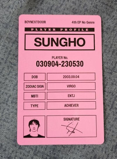 BOYNEXTDOOR "No Genre" SUNGHO 