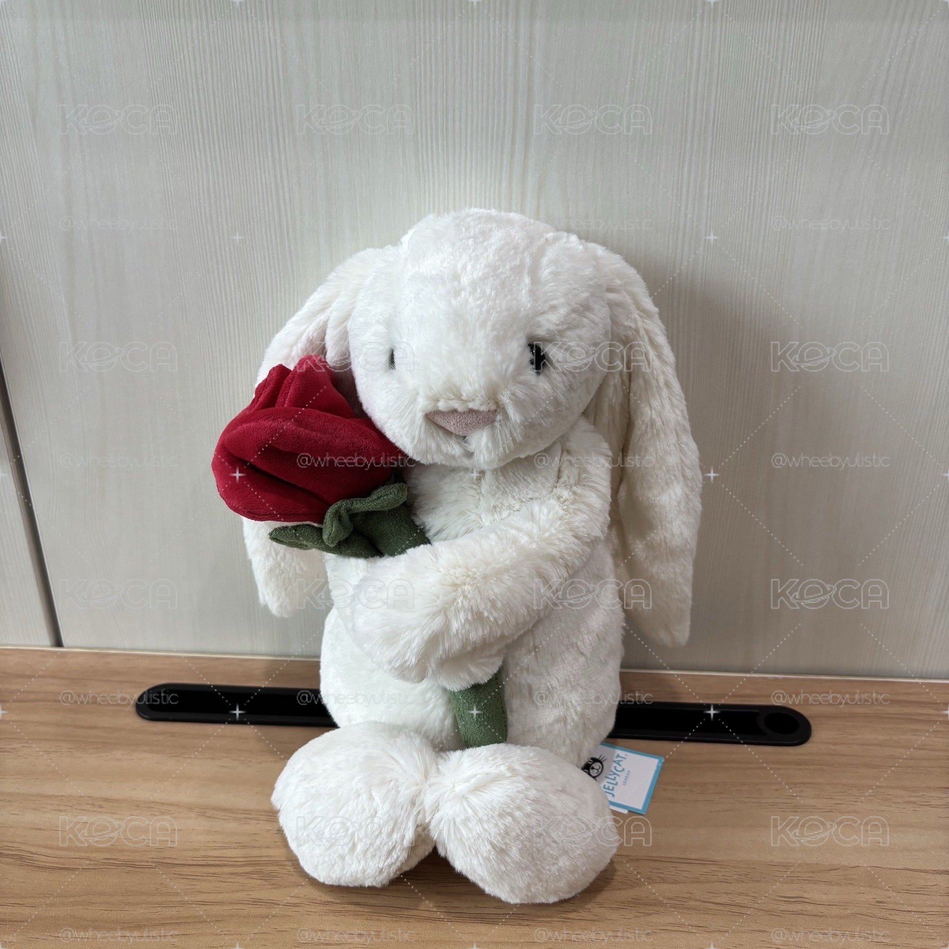 Jellycat 情人節 31cm 抱玫瑰花邦尼兔