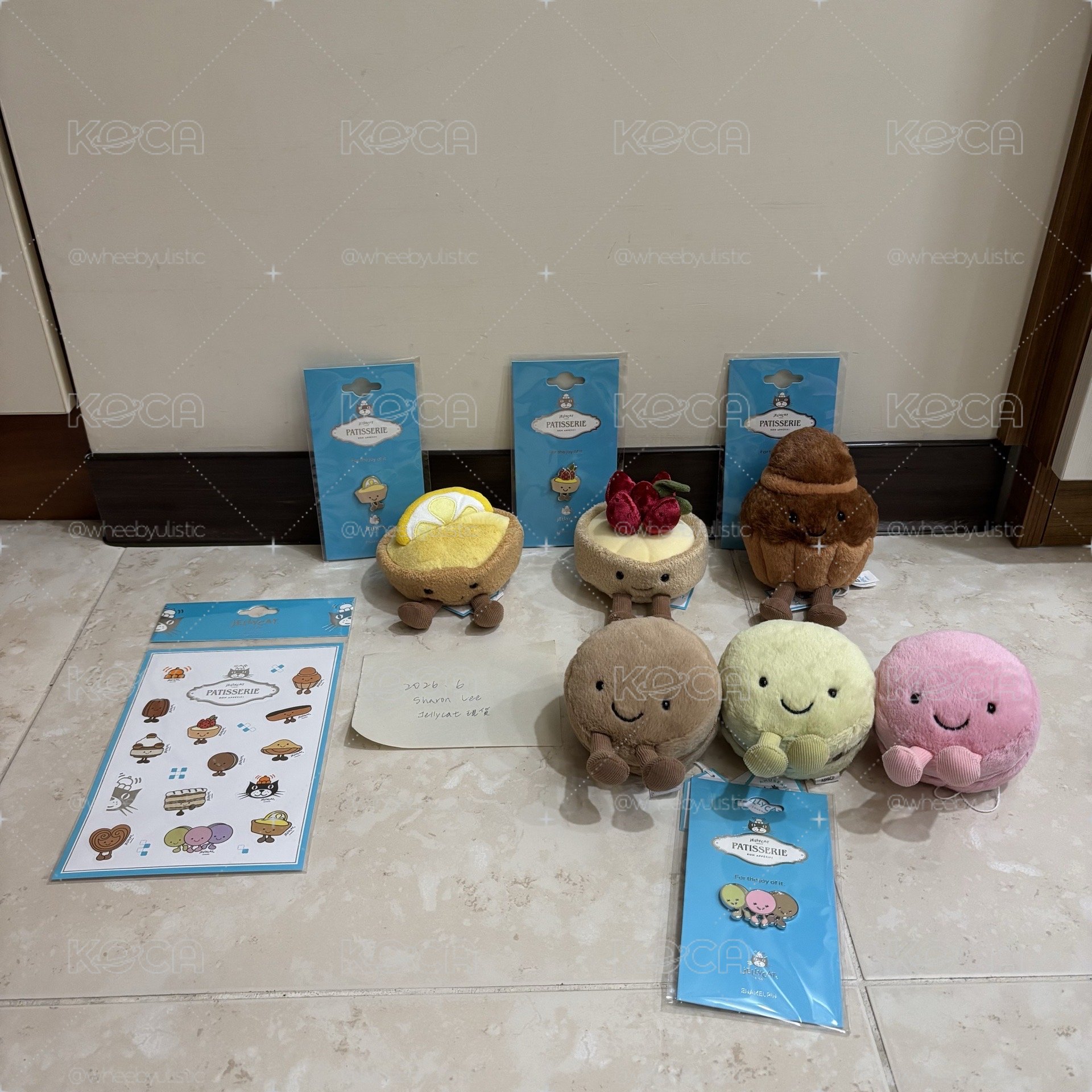 Jellycat 法國限定甜點套餐 檸檬塔 草莓塔 馬卡龍 布里歐