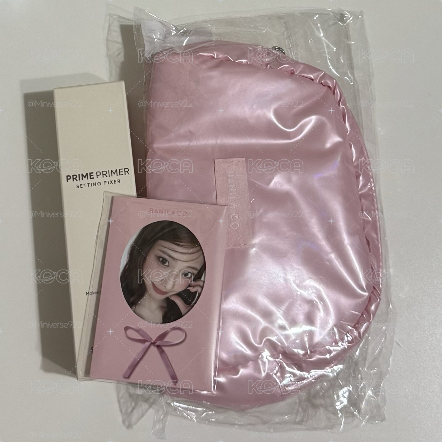 化妝品卡一套+100ml定裝噴霧+粉色化妝包