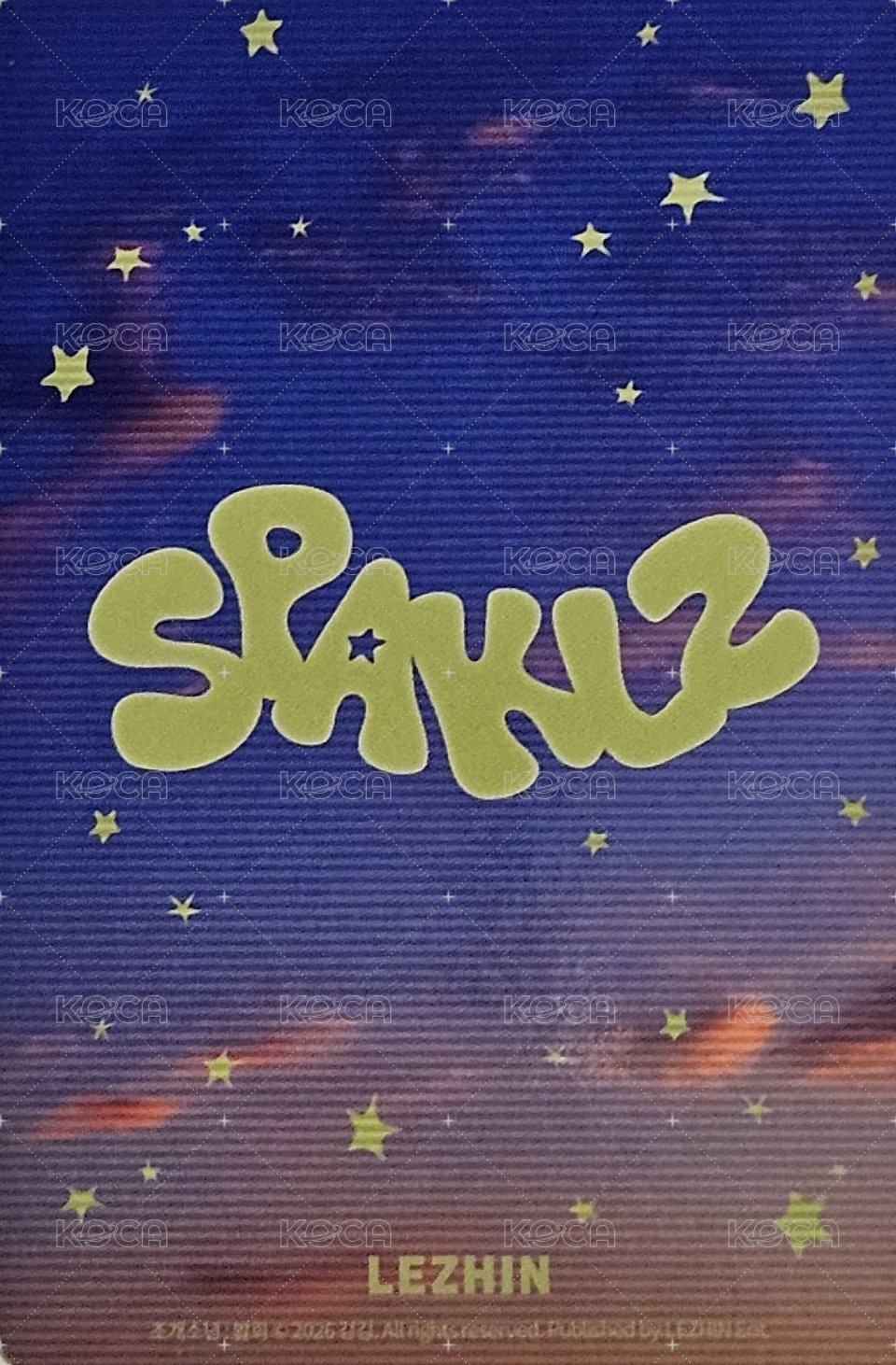 2026 SPAKLZ JMEESHOP 韓版 滿額卡  背面