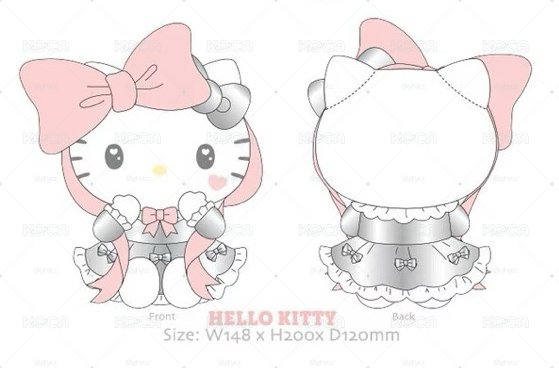 香港限定銀色夢幻蝴蝶結 S娃 Kitty