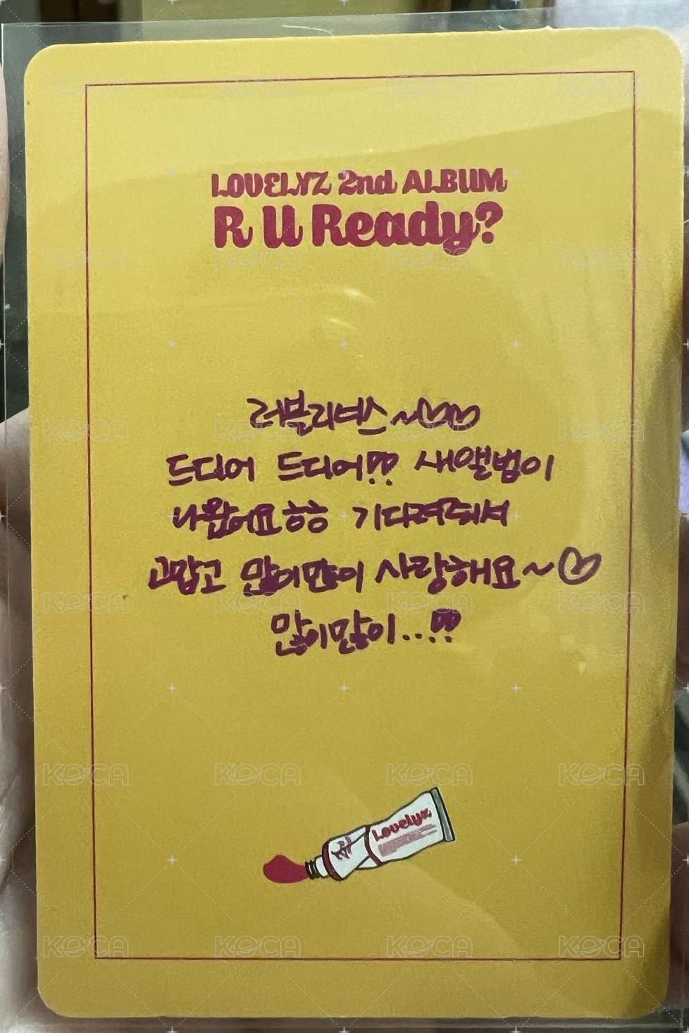 R U Ready? 專輯卡  背面