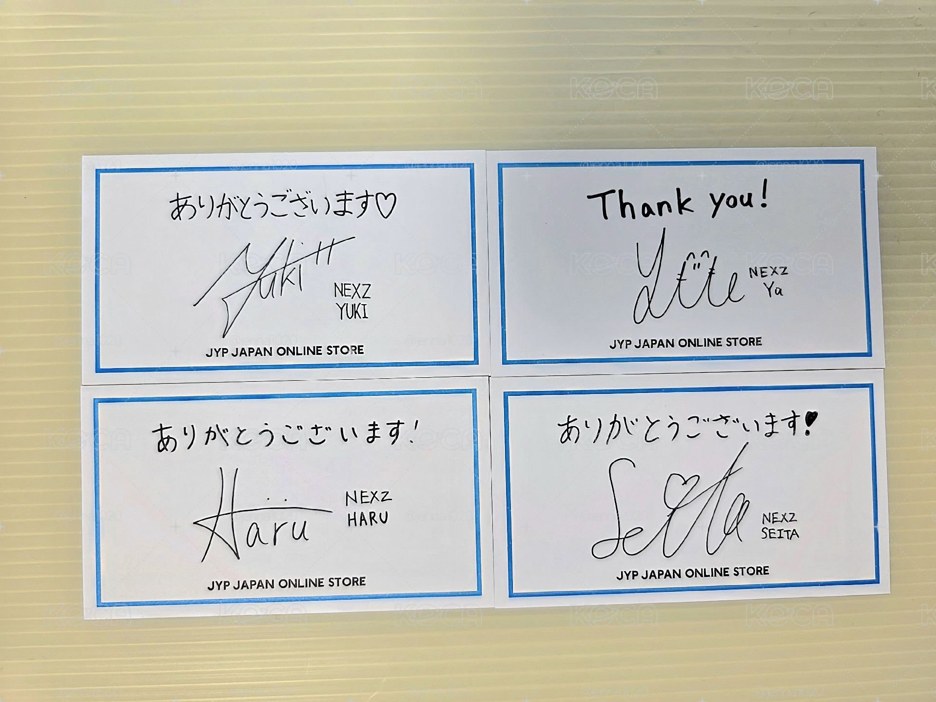 JYP Japan 留言感謝卡