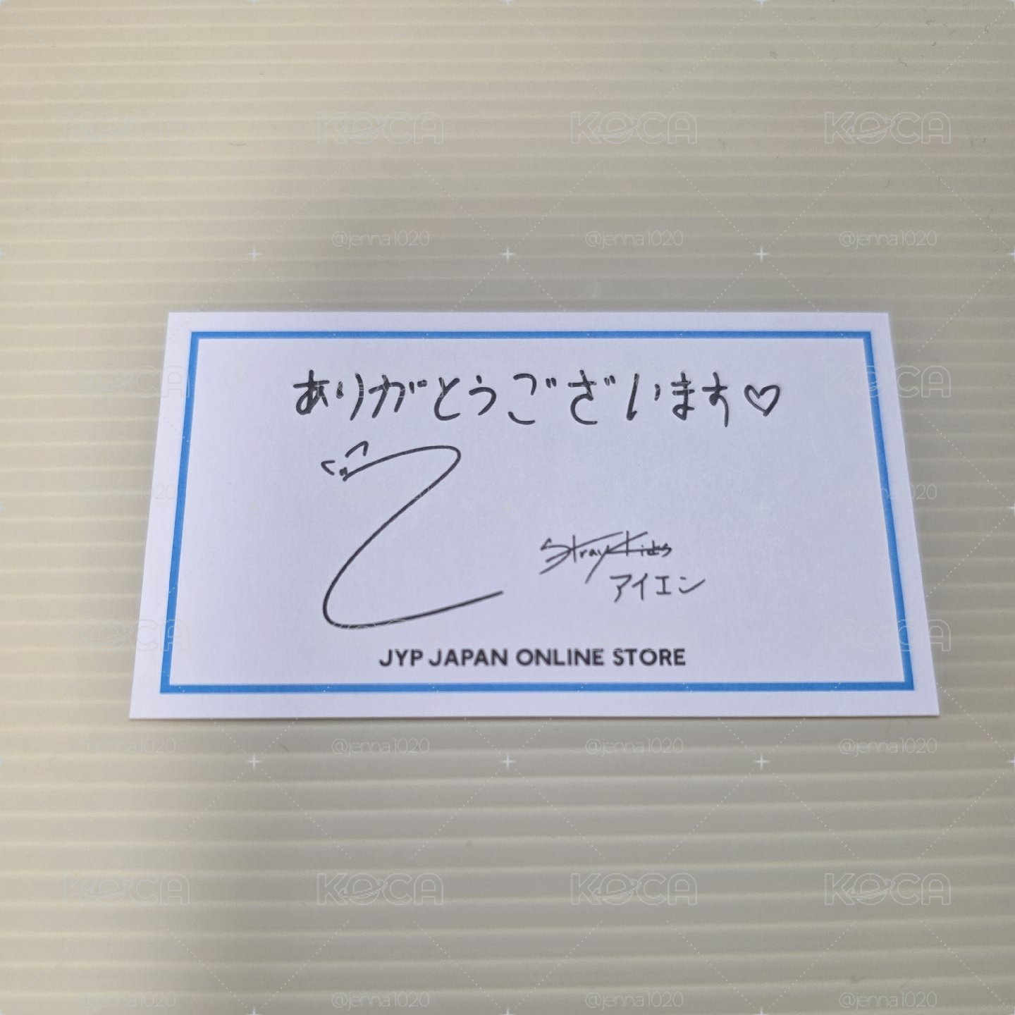 JYP Japan 留言感謝卡