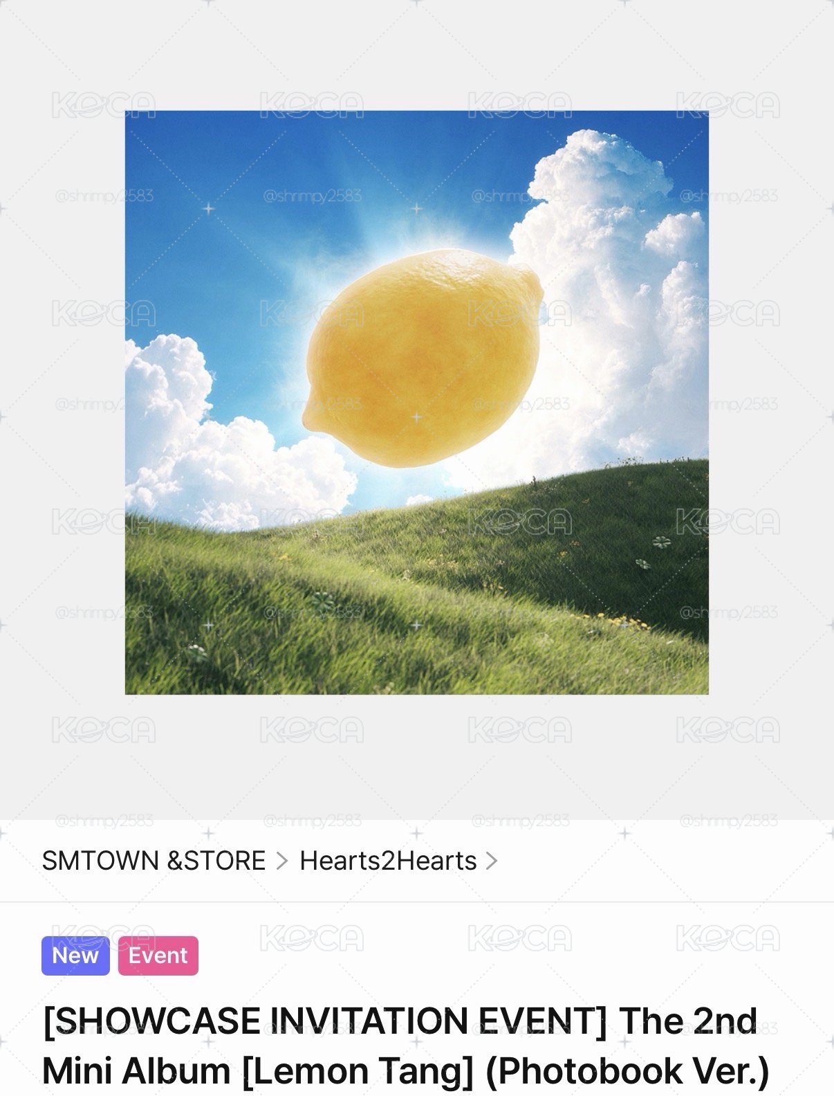 Hearts2Hearts Lemon Tang PB版 Berriz SC 特典