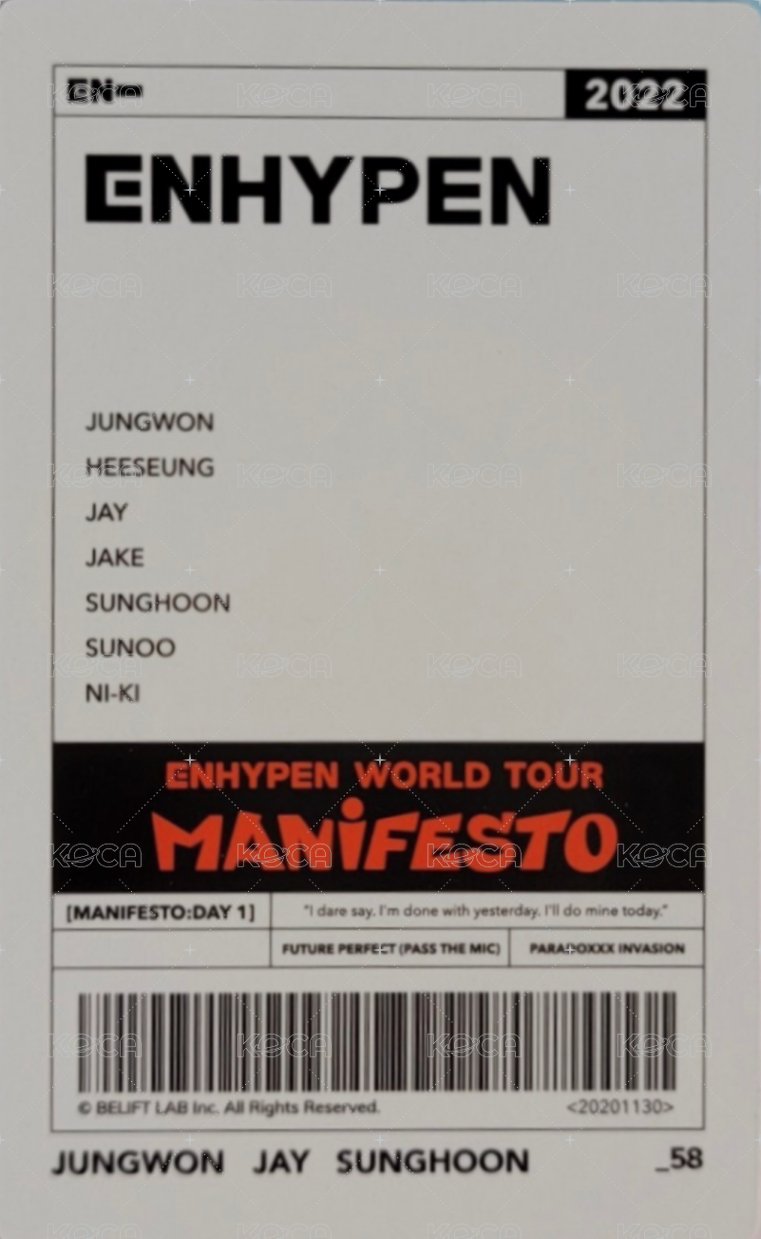 MANIFESTO世巡 隨機卡 58/72 背面