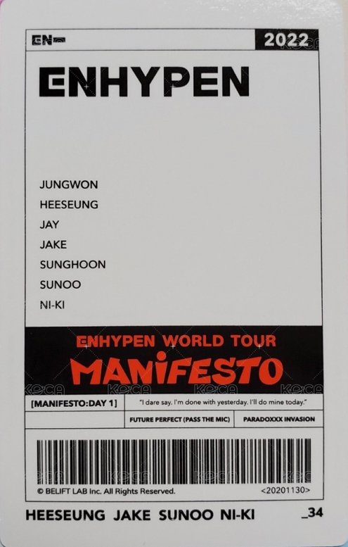 MANIFESTO世巡 隨機卡 34/72 背面