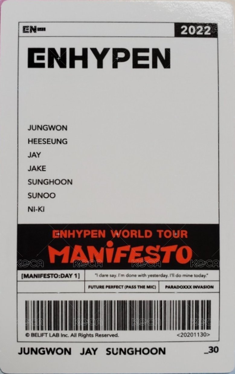 MANIFESTO世巡 隨機卡 30/72 背面