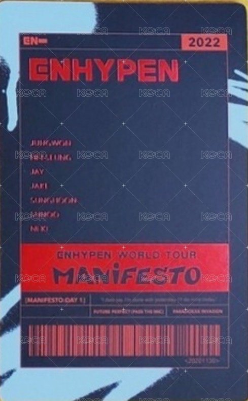 MANIFESTO世巡 set隨機卡特典 隨機卡  背面
