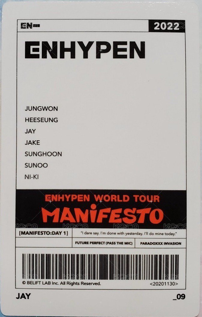 MANIFESTO世巡 隨機卡 09/72 背面