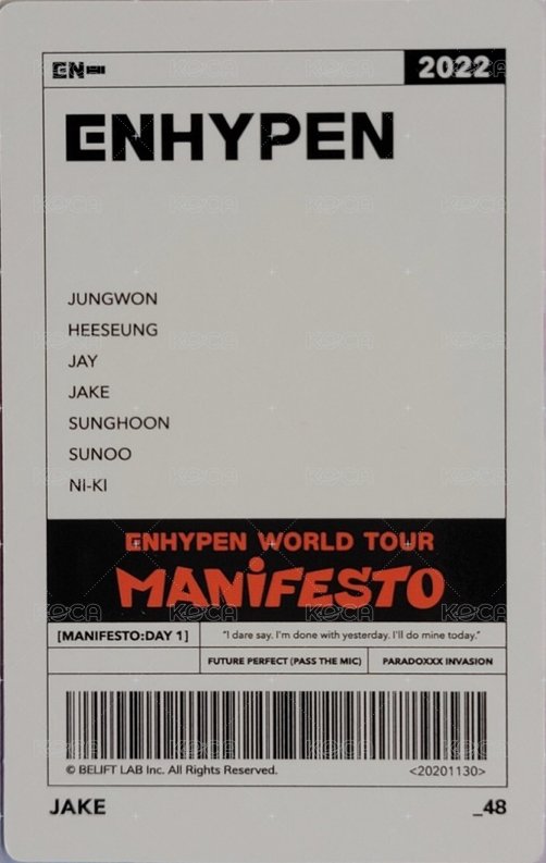 MANIFESTO世巡 隨機卡 48/72 背面