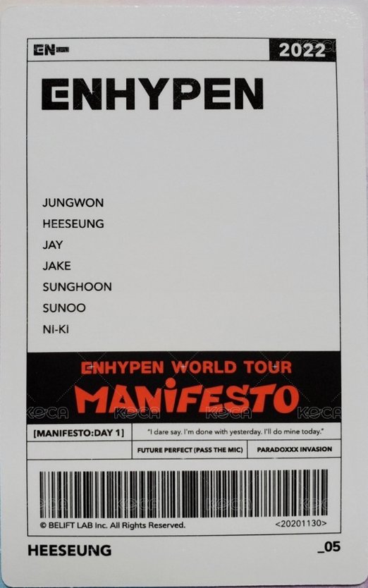 MANIFESTO世巡 隨機卡 05/72 背面