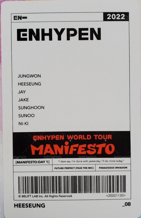 MANIFESTO世巡 隨機卡 08/72 背面