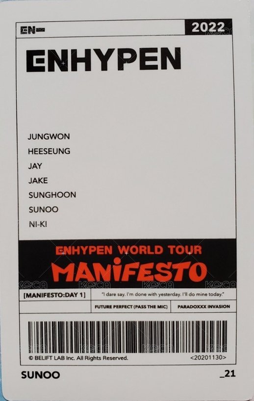MANIFESTO世巡 隨機卡 21/72 背面