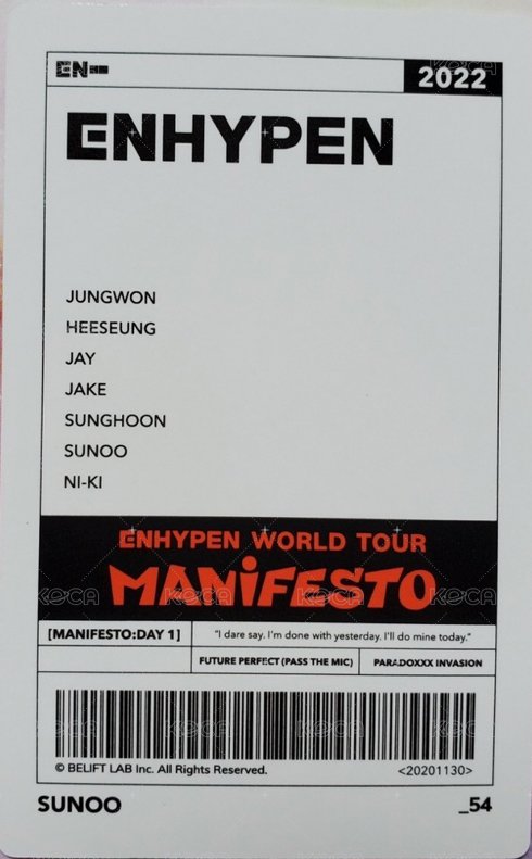 MANIFESTO世巡 隨機卡 54/72 背面