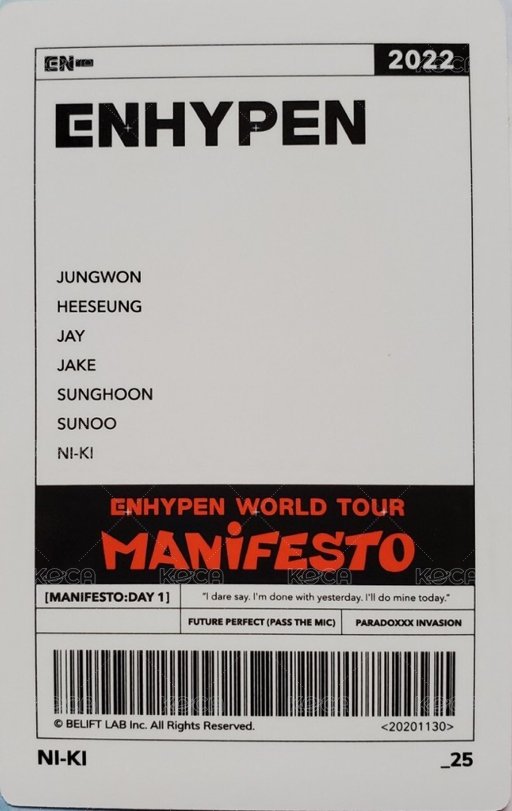MANIFESTO世巡 隨機卡 25/72 背面