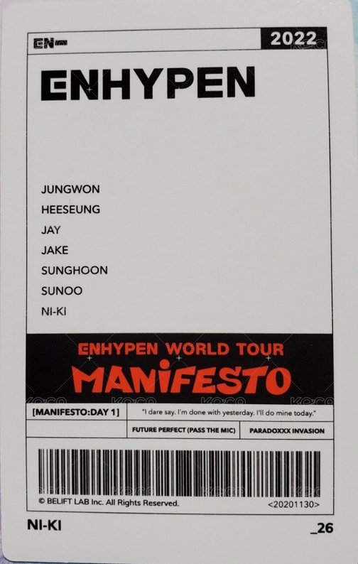 MANIFESTO世巡 隨機卡 26/72 背面