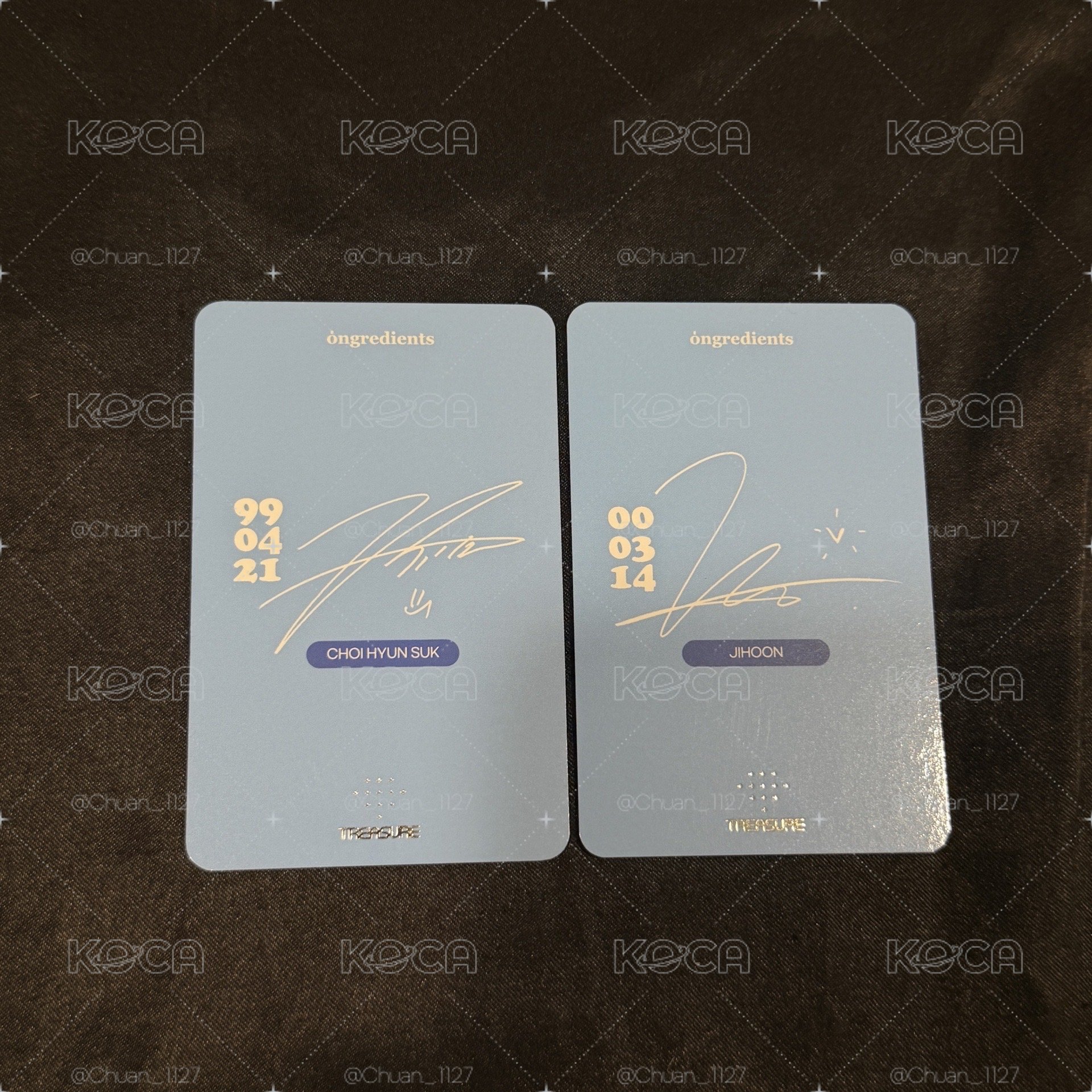 TREASURE🩵x ONGREDIENTS 代言卡 1.0 JIHOON & CHOI HYUNSUK 兩張一組